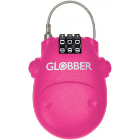 Globber Lock zapięcie zabezpieczające linka kłódka na szyfr / 532-110 różowe